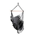 Gardeon Hanging Hammock Chair Grey Outdoor Swing w/ Tassel