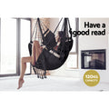 Gardeon Hanging Hammock Chair Grey Outdoor Swing w/ Tassel