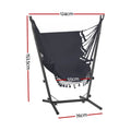 Gardeon Hammock Chair Grey Outdoor with Stand Hanging Camping