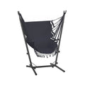 Gardeon Hammock Chair Grey Outdoor with Stand Hanging Camping