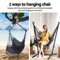 Gardeon Hammock Chair Grey Outdoor with Stand Hanging Camping
