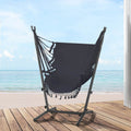 Gardeon Hammock Chair Grey Outdoor with Stand Hanging Camping