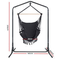 Gardeon Hammock Chair With Stand Grey Outdoor Hanging Tassel