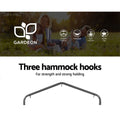 Gardeon Hammock Chair With Stand Grey Outdoor Hanging Tassel