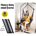 Gardeon Hammock Chair With Stand Grey Outdoor Hanging Tassel
