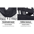Gardeon Hammock Chair With Stand Grey Outdoor Hanging Tassel