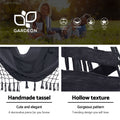 Gardeon Hammock Chair Steel Stand Hanging Outdoor Tassel Grey
