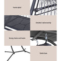 Gardeon Egg Swing Chair 2 Seater Wicker Grey Outdoor Canopy Pod