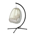 Gardeon Egg Swing Chair Pod Patio Furniture Canopy Cream
