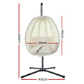 Gardeon Egg Swing Chair Pod Patio Furniture Canopy Cream