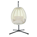 Gardeon Egg Swing Chair Pod Patio Furniture Canopy Cream