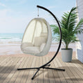 Gardeon Egg Swing Chair Pod Patio Furniture Canopy Cream