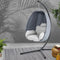 Gardeon Egg Swing Chair Hanging Pod Stand Canopy Grey Foldable