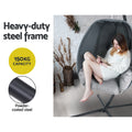 Gardeon Egg Swing Chair Hanging Pod Stand Canopy Grey Foldable