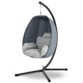 Gardeon Egg Swing Chair Hanging Pod Stand Canopy Grey Foldable