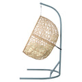 Gardeon Egg Swing Chair Wicker Rattan Pod Yellow Cushion Stand