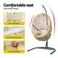 Gardeon Egg Swing Chair Wicker Rattan Pod Yellow Cushion Stand