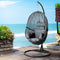 Gardeon Outdoor Egg Swing Chair Wicker Rattan Black Cushion