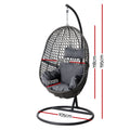 Gardeon Outdoor Egg Swing Chair Wicker Rattan Black Cushion