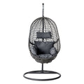 Gardeon Outdoor Egg Swing Chair Wicker Rattan Black Cushion