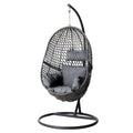 Gardeon Outdoor Egg Swing Chair Wicker Rattan Black Cushion