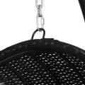 Gardeon Outdoor Egg Swing Chair Wicker Black with Stand Armrest