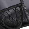 Gardeon Outdoor Egg Swing Chair Wicker Black with Stand Armrest