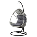 Gardeon Outdoor Egg Swing Chair Wicker Pod Light Grey