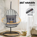 Gardeon Outdoor Egg Swing Chair Wicker Pod Light Grey