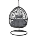 Gardeon Egg Swing Chair Wicker Rattan Pod Grey w/ Cushion