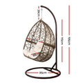 Gardeon Egg Swing Chair Wicker Rattan Pod Stand Cushion Latte