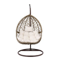 Gardeon Egg Swing Chair Wicker Rattan Pod Stand Cushion Latte