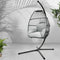 Gardeon Egg Swing Chair Wicker Grey Outdoor Furniture Cushion