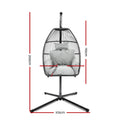 Gardeon Egg Swing Chair Wicker Grey Outdoor Furniture Cushion