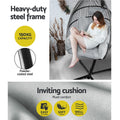 Gardeon Egg Swing Chair Wicker Grey Outdoor Furniture Cushion