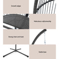 Gardeon Egg Swing Chair Wicker Grey Outdoor Furniture Cushion