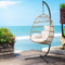 Gardeon Egg Swing Chair Wicker Yellow Foldable Outdoor Furniture