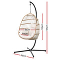 Gardeon Egg Swing Chair Wicker Yellow Foldable Outdoor Furniture