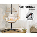 Gardeon Egg Swing Chair Wicker Yellow Foldable Outdoor Furniture