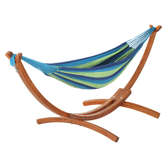 Gardeon Timber Hammock Bed with Wooden Stand Outdoor Camping