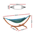 Gardeon Timber Hammock Bed with Wooden Stand Outdoor Camping