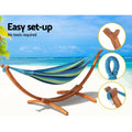 Gardeon Timber Hammock Bed with Wooden Stand Outdoor Camping