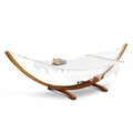Gardeon Hammock Bed Outdoor Camping Garden Tassel Timber White