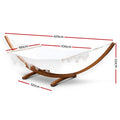 Gardeon Hammock Bed Outdoor Camping Garden Tassel Timber White