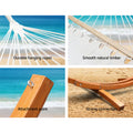 Gardeon Hammock Bed Outdoor Camping Garden Tassel Timber White