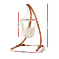Gardeon Hammock Chair with Stand Timber Outdoor White Camping