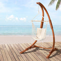 Gardeon Hammock Chair with Stand Timber Outdoor White Camping