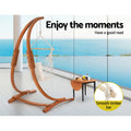 Gardeon Hammock Chair with Stand Timber Outdoor White Camping