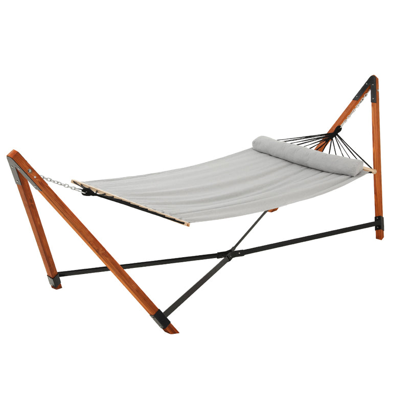 Gardeon Hammock Bed with Stand Grey Outdoor Camping Timber