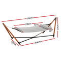 Gardeon Hammock Bed with Stand Grey Outdoor Camping Timber